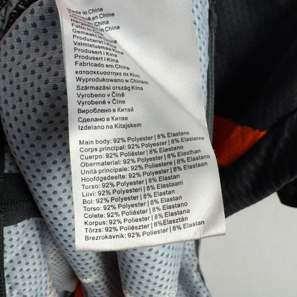 Coure Men Bronze‎ Cycling Shirt Sz M Black Red Stripes Short Sleeve Full zip